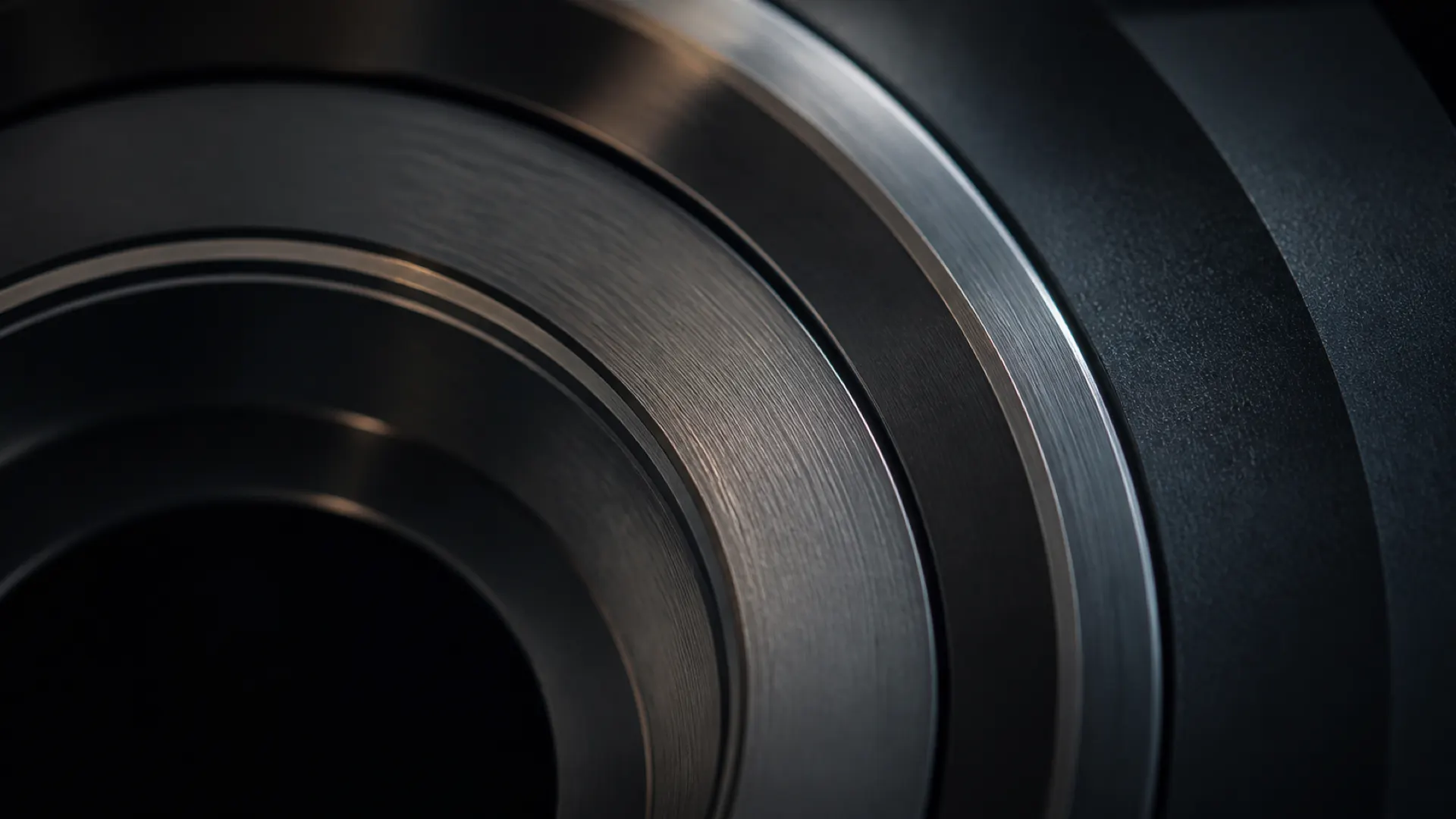 Abstract concentric machined-metal ring geometry